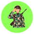 Soldier in camouflage uniform holding a rifle, representing military job opportunities; image related to Sarkari Jobs Apply. com.